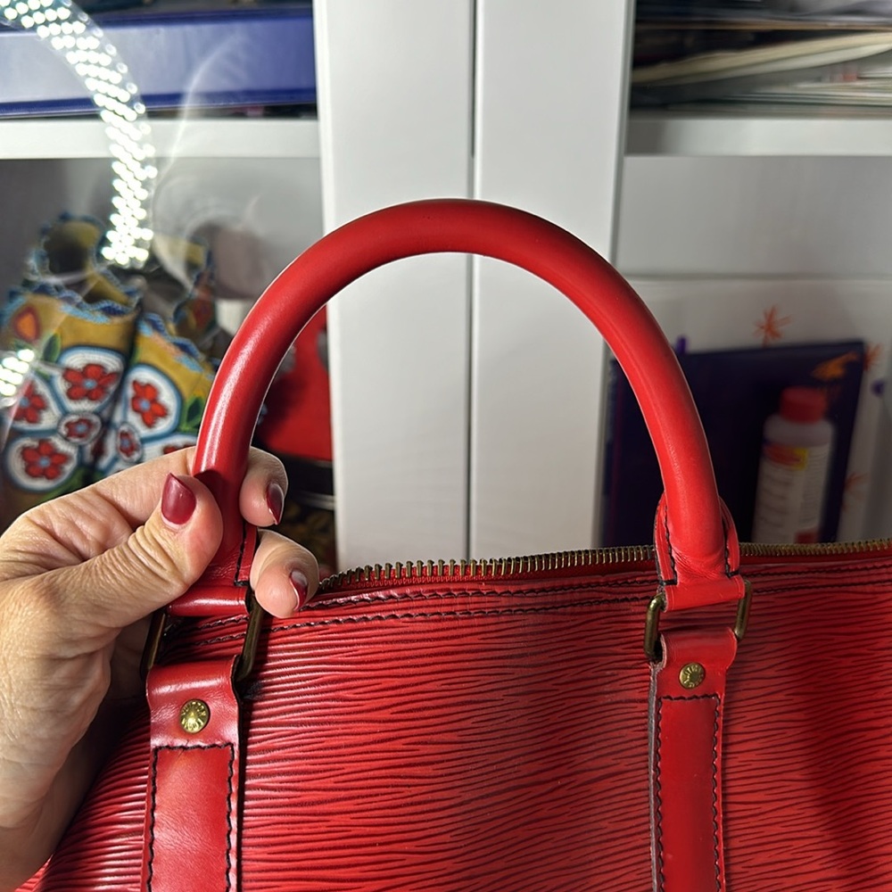 Authentic Red Epi leather Louis Vuitton extra large duffel bag - Picture 10 of 11